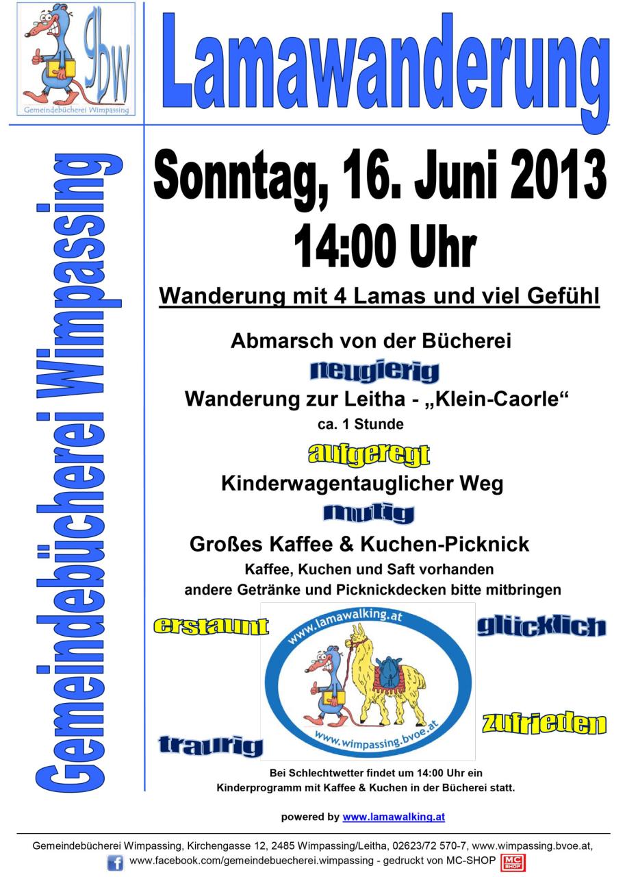 Lamawanderung 2013 Plakat