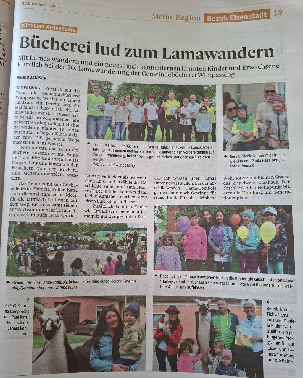 Artikel BVZ Lamawanderung 2025